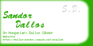 sandor dallos business card